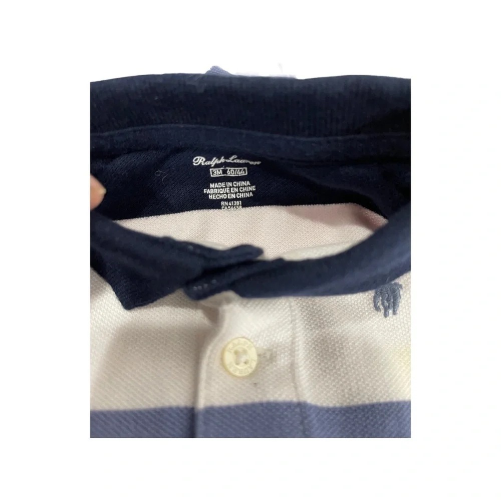 Ralph Lauren/Tommy Hilfiger infant rompers and polo shirt. RL romper 3 M/ 9M/12m